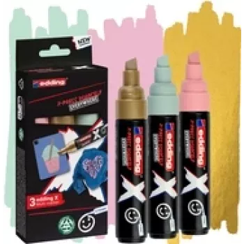 Marker-Set Edding Multimarker 4-6900-3-2 – 3 Stück, Spitze 2,0–10,0 mm, sortierte Farben