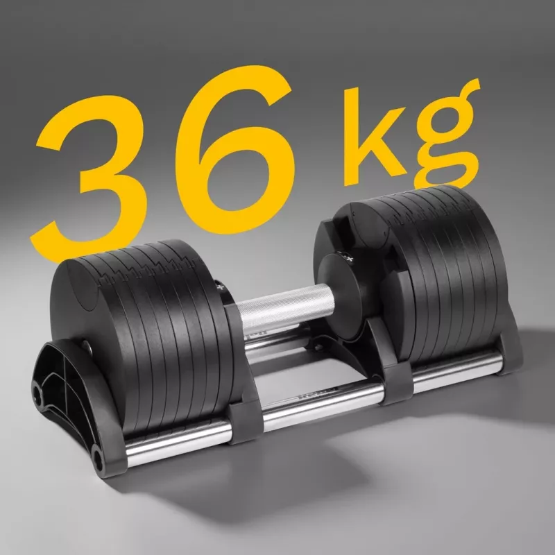 Verstellbare Gusseisen-Hantel Rebel Active 36 kg, automatische 2-kg-Schritte