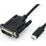 Videokabel-Adapter ROLINE 11.04.5831 USB Type-C auf DVI 2m Schwarz
