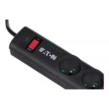 Überspannungsschutzleiste EATON Protection Strip 6 FR — 6x Typ E Steckdosen, 525 J, 10 A, 220–250 V, 1 m Kabel