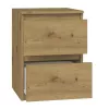 Nachttisch Top e shop M2 ARTISAN, 2 Schubladen, Eichenholz, 300×300×400 mm