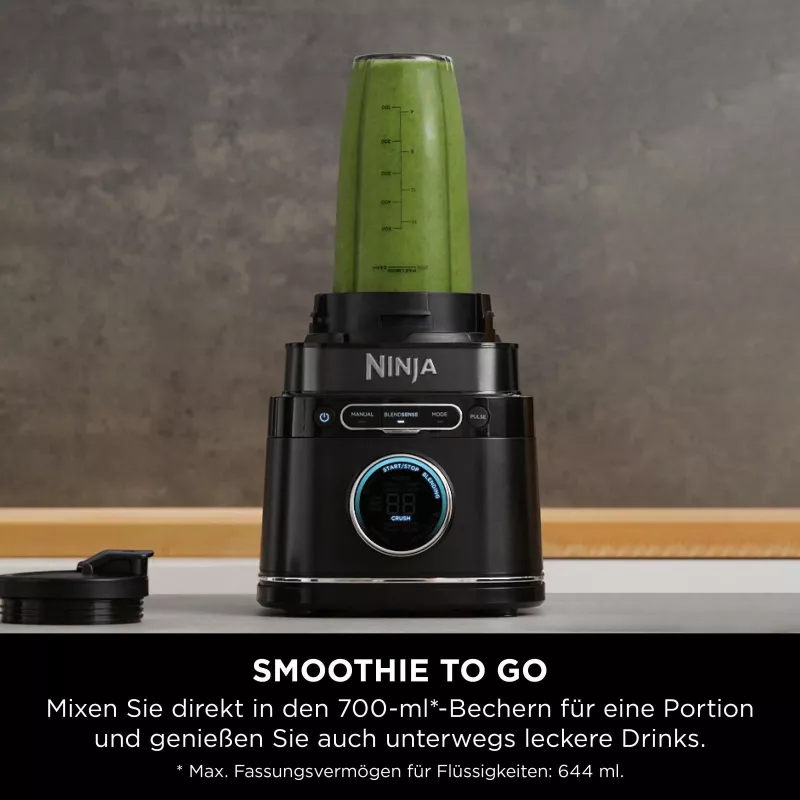 Ninja TB301EU Detect Power Mixer Pro Standmixer, 1,2 kW, 6 Automatikprogramme, Schwarz