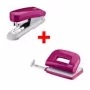 Locher- und Heftgerät-Set NOVUS E210 Locher und E15 Heftgerät, pink
