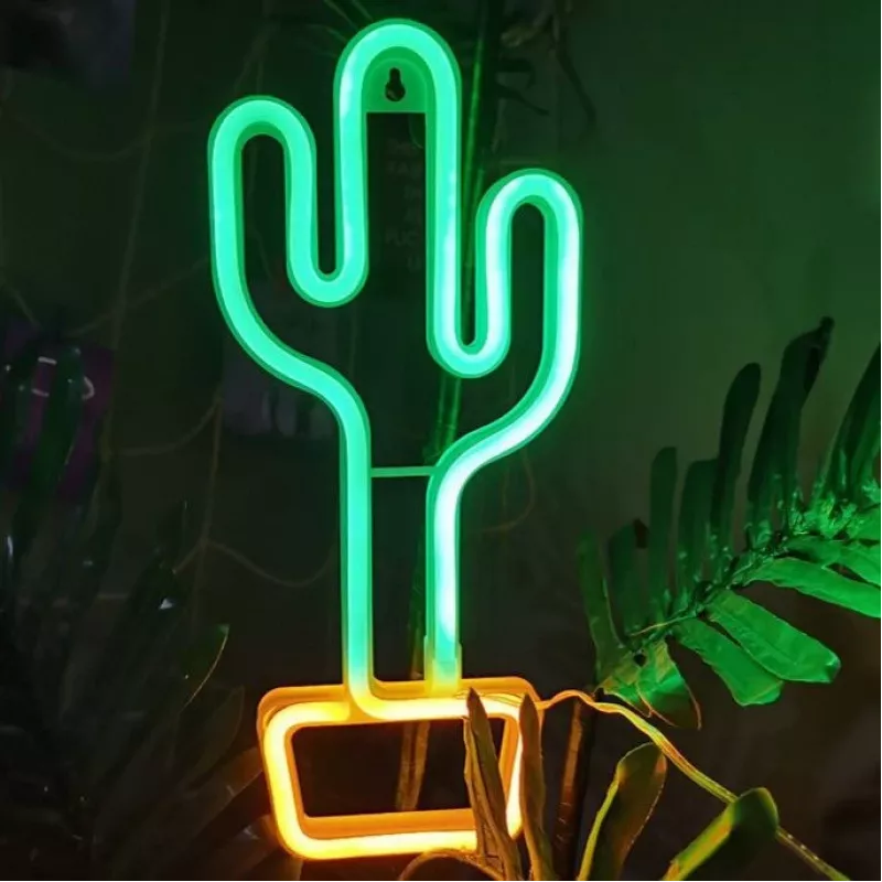Neon Lights MANTA SNL07GN Grün Gelb Kaktus-Stil dekorative LED-Neonleuchte