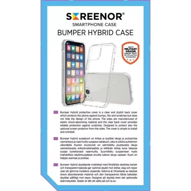 Screenor Bumper 25602 Hülle für iPhone 15 Plus, transparent