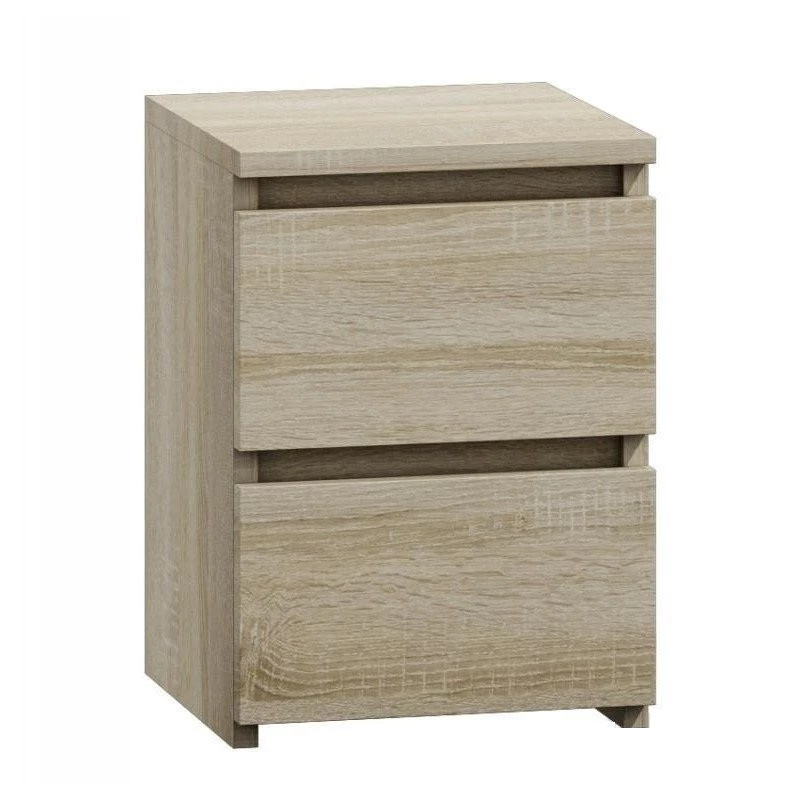 Nachttisch top e shop M2 SONOMA — 2-Schubladen-Nachttisch, Eiche, 300×300×400 mm