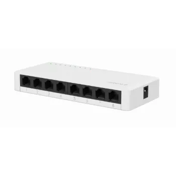 Unmanaged Switch GEMBIRD NSW-G8-01 – 8× Gigabit Ethernet (10/100/1000), Weiß, DC 5V