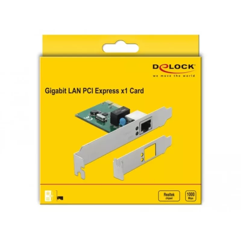 DeLOCK 90381 PCI Express x1 Gigabit-LAN-Karte, 1x RJ45, RTL8111