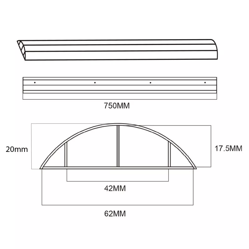 Kabelabdeckleiste Aluminium MACLEAN MC-814 B schwarz — Kabelkanalblende