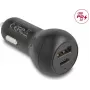 DeLOCK 64329 Kfz-Ladeadapter, USB Type-C PD 3.0 + USB Typ-A, 32 W, 12-24 V, Schnellladung, schwarz