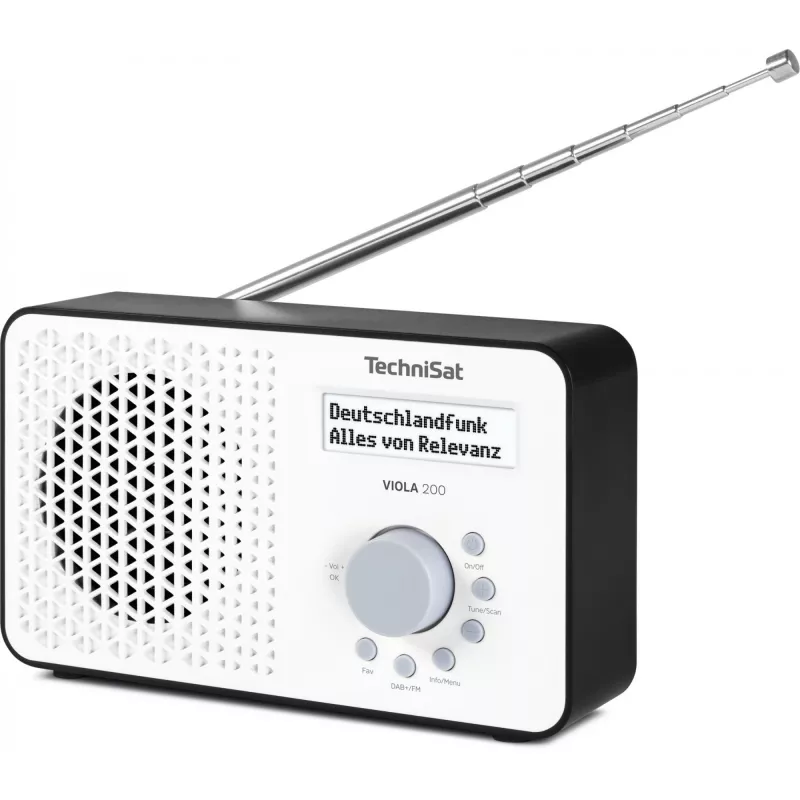 TechniSat VIOLA 200 DAB+ Digitalradiowecker, Weiß/Schwarz