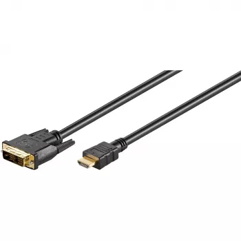 Wentronic Goobay HDMI™ / DVI-D-Kabel, Schwarz, 3 m - 19pol. HDMI™-Stecker>DVI-D (18+1) Stecker (51581)