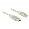 USB-Kabel DeLOCK 83895 USB 2.0 3m USB A USB B Transparent
