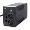 Qoltec Monolith 53980 USV 1000 VA 600 W, 2x Schuko, LCD, USB, RJ45