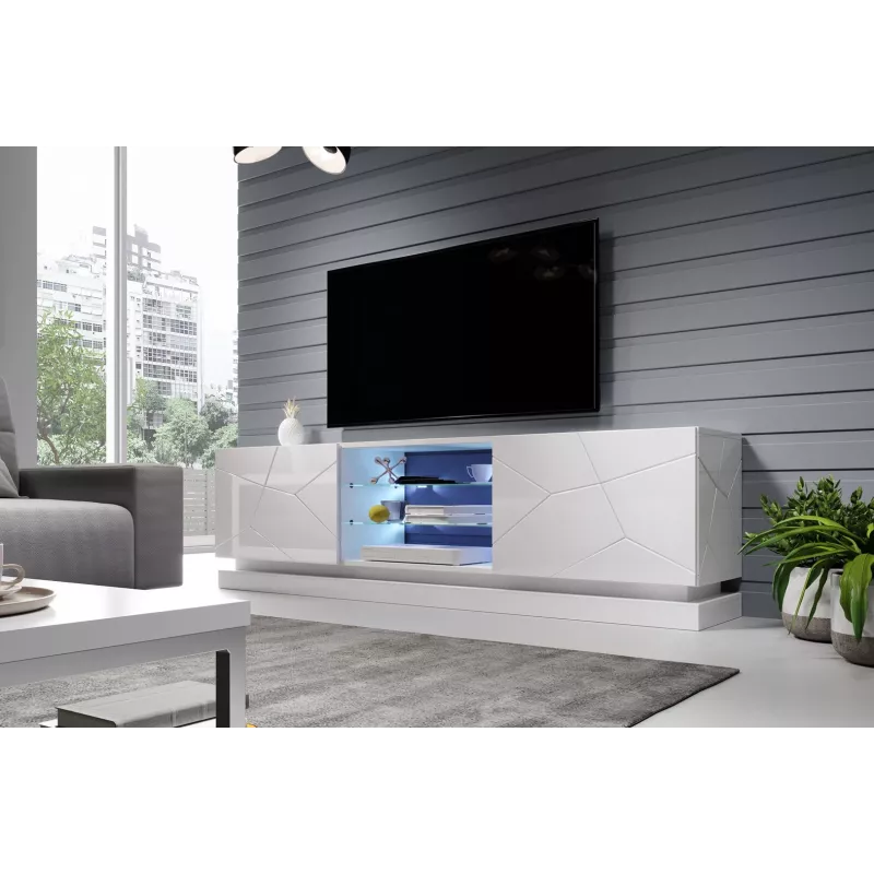 Cama TV-Schrank QIU 200 MDF weiß glänzend/weiß glänzend