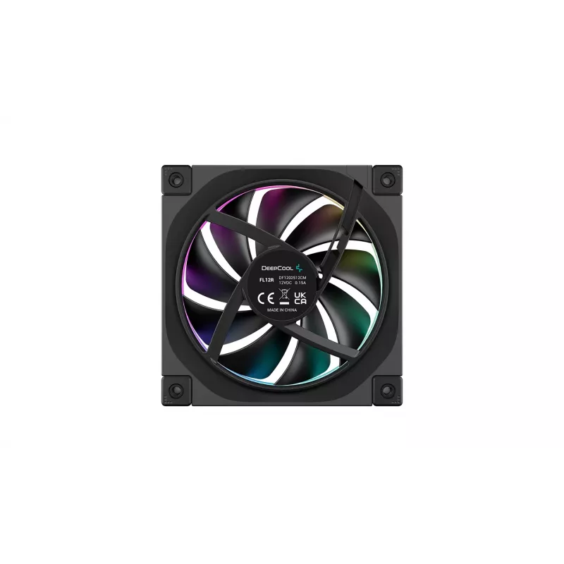 DeepCool FL12R 3-in-1 120-mm-Gehäuselüfter (3er-Pack), Reverse, 4-Pin-PWM, 500-2150 U/min, FDB, Schwarz