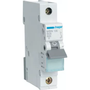 Hager MBN106. AC-Eingangsfrequenz: 50/60 Hz, Nennausgangsstrom: 6 A (MBN106)