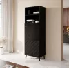 Aufbewahrungsschrank cama meble ABETO 60×40×176,5 cm Hochglanz schwarz, stehend an der Wand