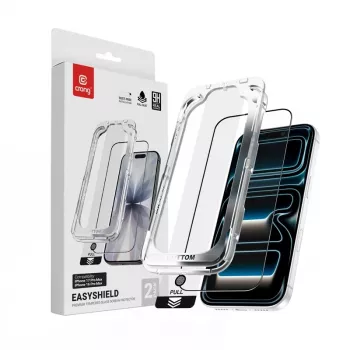 Crong EasyShield CRGES2PIP1769P Displayschutzfolie aus gehärtetem Glas 2er-Pack mit Applikator für iPhone 17 Pro Max / 16 Pro Max