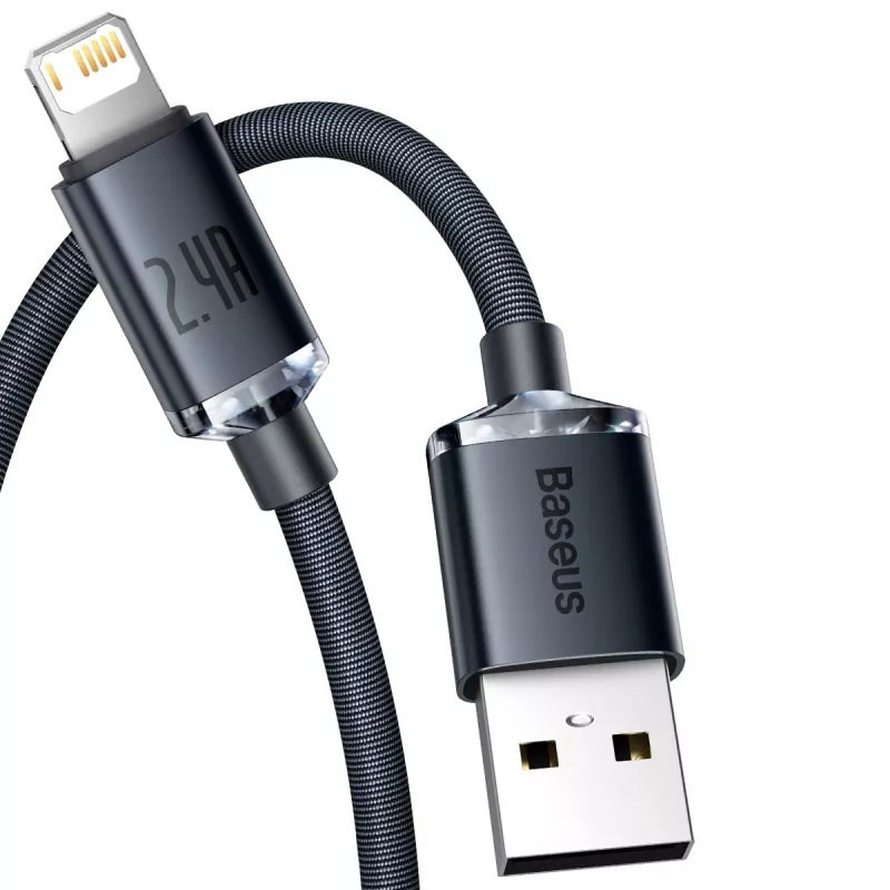 Baseus Crystal Shine Kabel USB auf Lightning, 2,4 A, 1,2 m (schwarz)