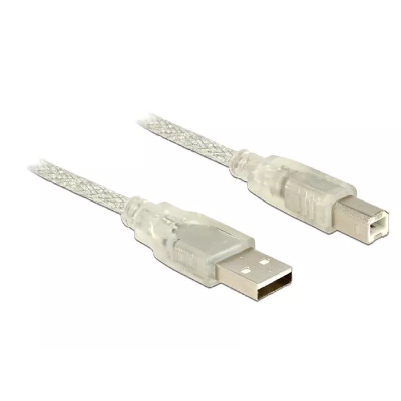 USB-Kabel DeLOCK 83894 USB 2.0 2m USB A USB B Transparent
