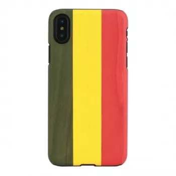 Smartphone-Hülle man and wood für iPhone X/XS — Reggae Schwarz, schützende Hartschalen-Rückabdeckung