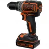 Black & Decker BL186K-QW Akku-Bohrschrauber, 18 V, 1,5 Ah Li-Ionen-Akku, 2-Gang, 1650 U/min, 52 Nm, mit Koffer, schwarz/orange