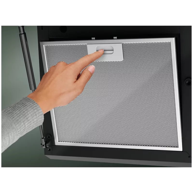 Electrolux LFV626K Kaminhaube, 60 cm (598 mm), max. 575 m³/h (710 m³/h Intensivstufe), 66 dB, LED, Touch-Bedienung, 3 Stufen, kabellose Verbindung zum Kochfeld, schwarz