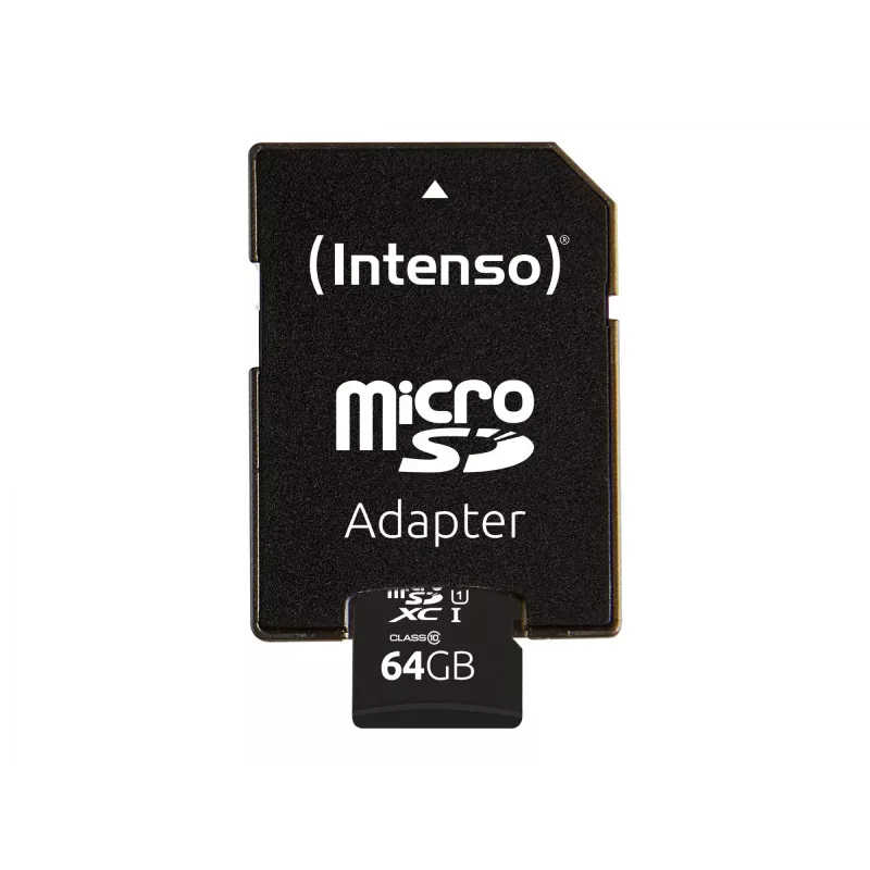 Intenso Performance - Flash-Speicherkarte (microSDXC mit SD-Adapter) - 64GB - UHS-I U1 / Class10 - microSDXC UHS-I (3424490)