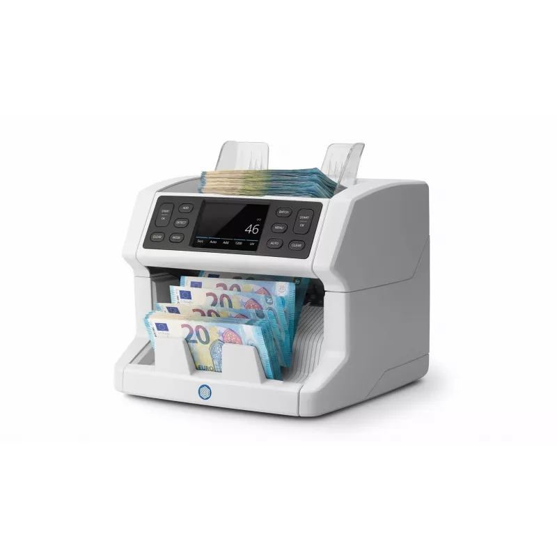 Safescan 2850 Banknotenzähler mit Falschgelderkennung (UV, magnetisch, Größe), 1500 Scheine/min, Touchdisplay, weiß