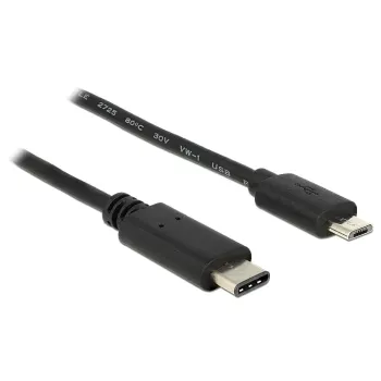DeLOCK - USB-Kabel - 5-polig Micro-USB Typ B (M) - 24-polig USB Typ C (M) - 1,0 m (USB 3.1) - Schwarz (83602)