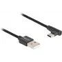 DeLOCK USB 2.0-Kabel Typ-A Stecker auf USB Typ-C Stecker abgewinkelt 2 m schwarz