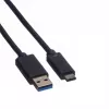 ROLINE - USB-Kabel - USB Typ C (M) - 9-polig USB Typ A (M) - 1 m (USB 3.1) - vergossen - Schwarz (11.02.9011)
