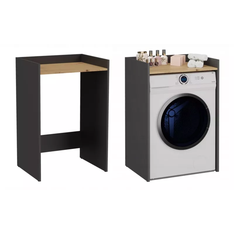 Top e Shop POLA Waschraum-Schrank für Waschmaschine – Anthrazit / Artisan Eiche
