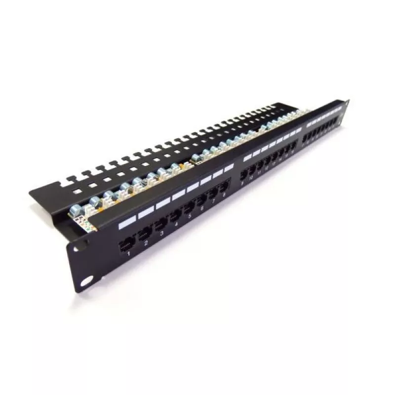 Digitus Professional DN-91624U 19-Zoll-Patchpanel, 24x RJ45, Cat 6, ungeschirmt, LSA, 1 HE, Schwarz