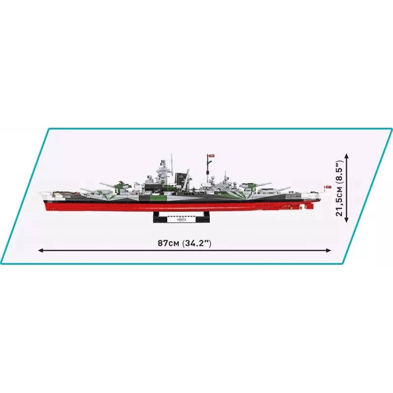 COBI 4839 Historical Collection Schlachtschiff Tirpitz Klemmbausteinset, 2810 Elemente, 1:300