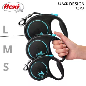 Flexi Automatic Leine Schwarz Design S 5 m, Blau