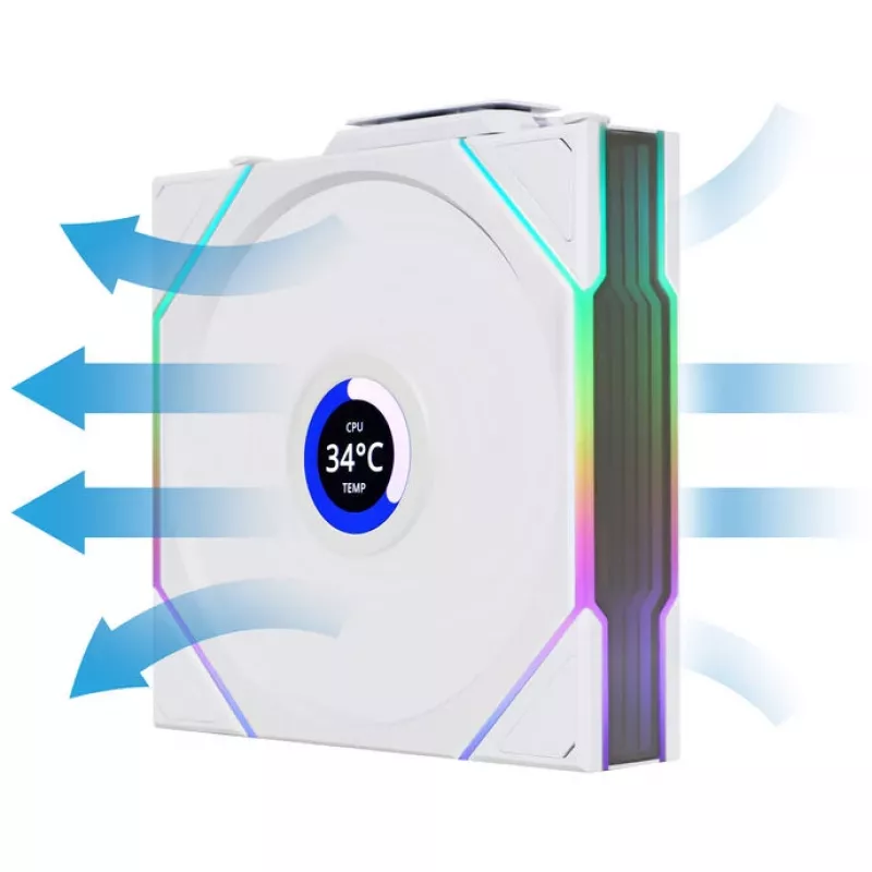 120 mm ARGB PWM Wireless LCD Gehäuselüfter Lian Li UNI FAN TL mit LCD-Display