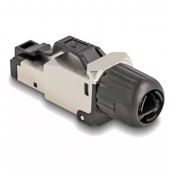 DeLOCK 86017 Kabelverbinder RJ45/LSA Schwarz Silber Stecker