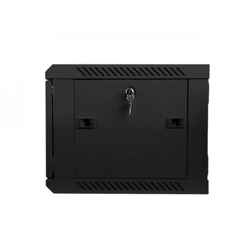 Lanberg WF01-6406-10B 19-Zoll-Wandschrank, 6U, 600x450x368 mm, Glastür, 60 kg, Schwarz