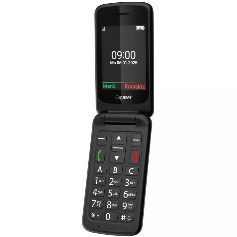 Gigaset GL595 Senioren-Handy 7,11 cm (2,8 Zoll) Dual SIM, SOS-Taste, spritzwasser- und staubgeschützt, 32 MB RAM, microSD-Steckplatz, Schwarz