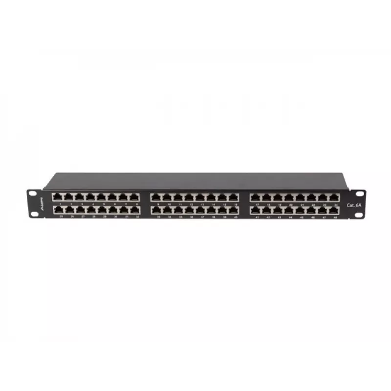 PATCH PANEL 48 PORT 1U 19 CAT6A FTP ABGESCHIRMT SCHWARZ LANBERG
