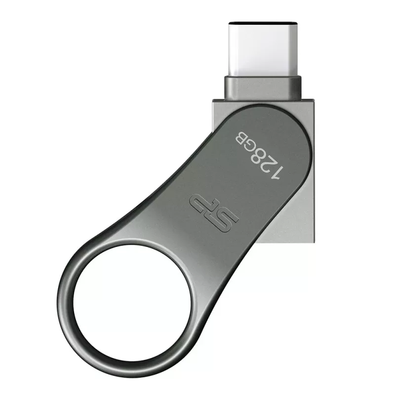 Silicon Power Mobile C80 128 GB USB-Stick, USB Typ-A / USB Typ-C, USB 3.0 (3.1 Gen 1), Titan