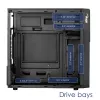 Akyga AK19BK Micro-Tower-PC-Gehäuse, Micro-ATX / Mini-ITX, USB-C + USB 3.0 + 2x USB 2.0, ohne Netzteil, schwarz