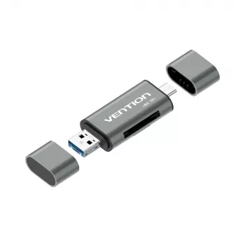 Vention USB3.0 Multifunktions-Kartenleser Grau Metall Typ