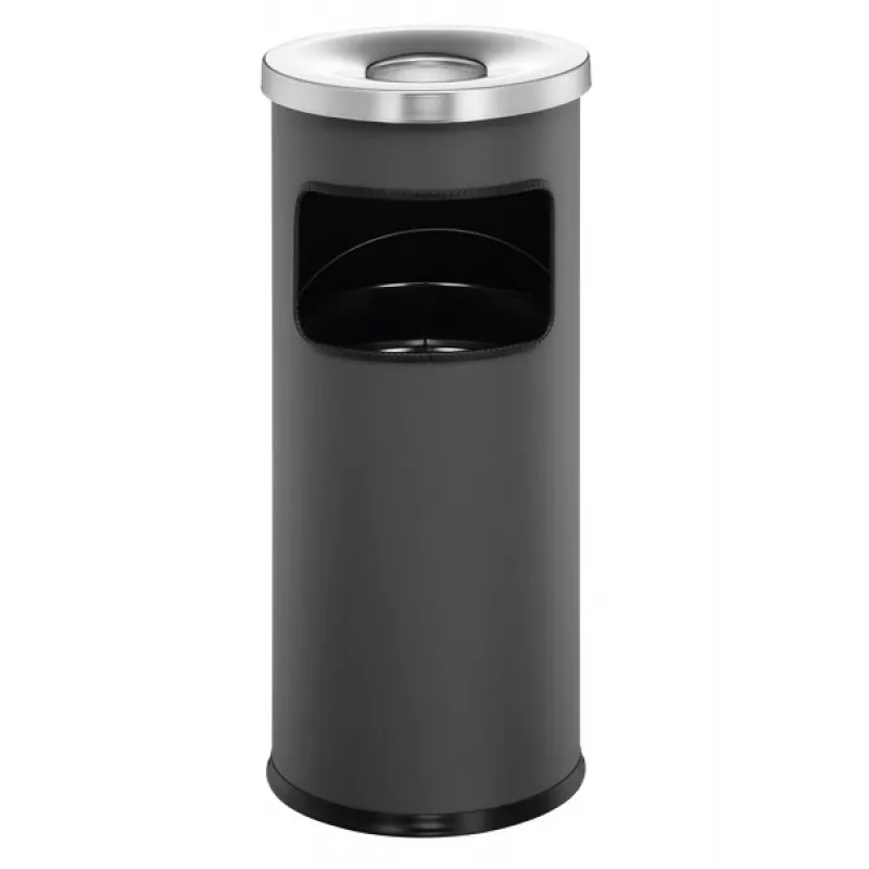 Durable 3332-58 Runder Aschen-/Abfalleimer, 17 L, Aluminium/Metall, Anthrazit