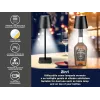 Beper P201UTP118 wiederaufladbare LED-Tischlampe, 1,5 W, Touch-Schalter, dimmbar, 33-mm-Flaschenadapter, wasserbeständig, schwarz