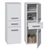 Badezimmerschrank Top e Shop NEL V DDS BIEL — freistehend 300×300×850 mm, 3 Einlegeböden, weiß