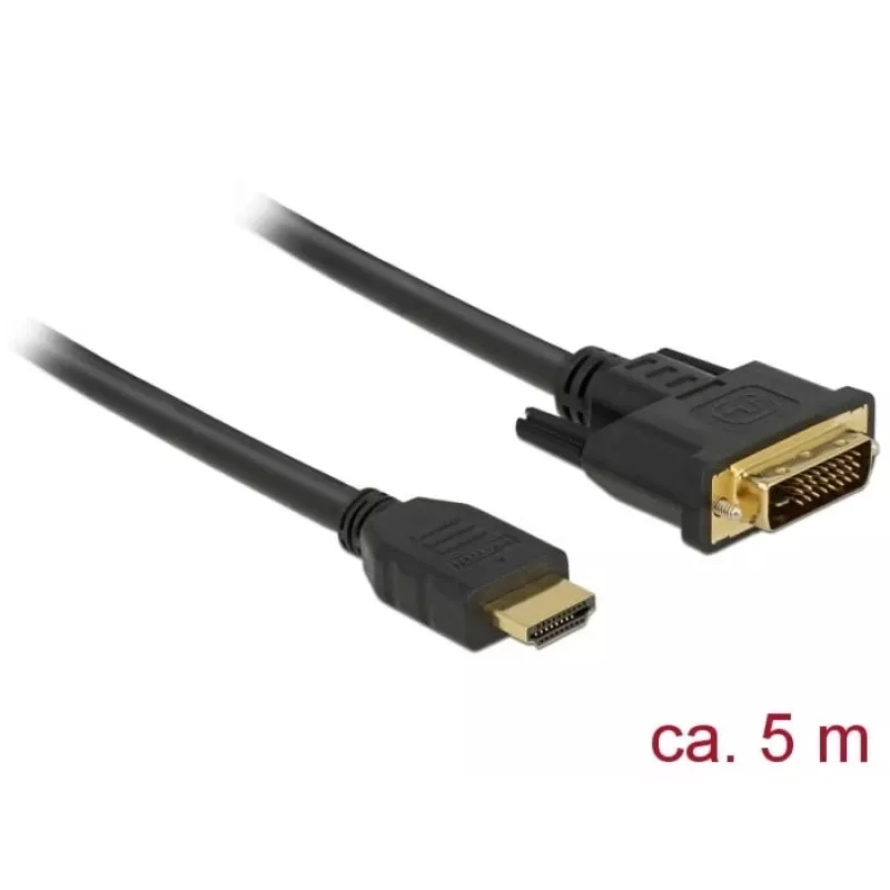 Videokabel-Adapter DeLOCK 85656 5 m HDMI Typ A DVI Schwarz