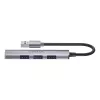 Unitek H1208A USB-A-Hub, 4 Ports (1x USB-A 5 Gbit/s, 3x USB-A 2.0), Aluminium, Silber